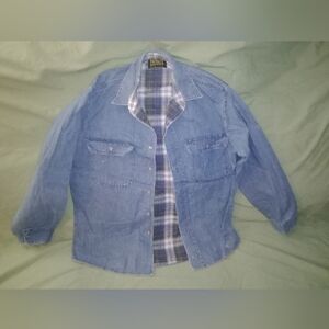 Vintage Private Property USA Denim Jean Insulate Thermo Shirt Long Sleeve Size L